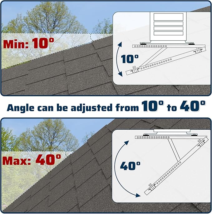 Air Conditioner Rooftop Mount Mini Split Bracket, Adjustable Rooftop Mounting Mini Split Bracket for Ductless Mini Split Heat Pump Air Conditioner Unit 9000-24000 BTU, Support up to 300 LBS