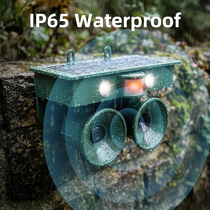 2026 New Ultrasonic Bird Repeller Solar Powered Outdoor IP65 Motion Activated Bird Pigeon Deterrents for Outside Woodpecker Goose Repellent Devices for Rooftops Porch Patio Balconies