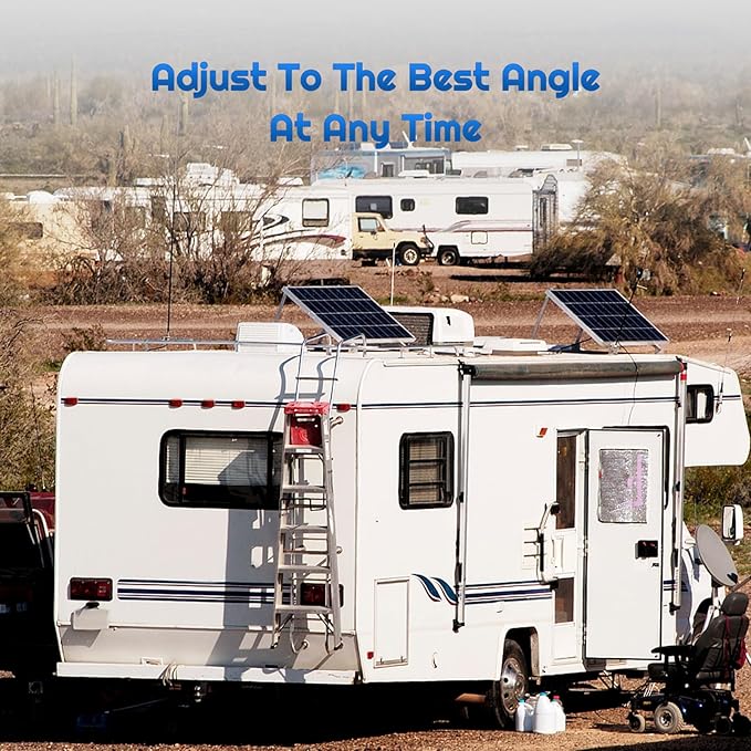41in Adjustable Solar Panel Tilt Mount Brackets with Foldable Tilt Legs，Solar Panel Mounting Support up to 180 200 300 Watt Panel for Roof, RV, Boat, and Off-Grid