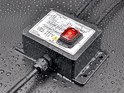 Manual Transfer Switch, AC120V 15Amp, with Surge Protection, for Generator, Inverter, Solar. OONO F-1071