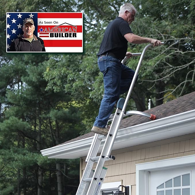 Safety Rails and Standoff for Ladder Extension - Stabilizer for Fall Protection