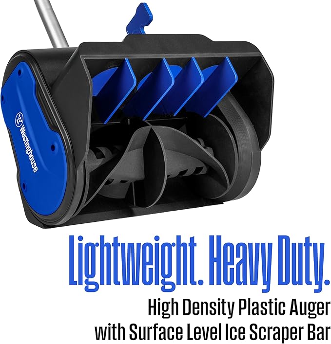 Westinghouse WSnow11S AC Corded Electric Snow Shovel, 11-inches Wide with 20 ft. Throwing Distance, Plows 300 lbs/min for Driveway/Steps/Sidewalk/Porch