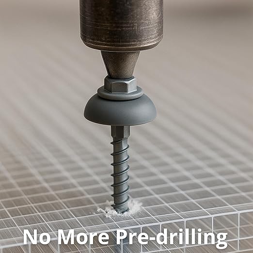 Polycarbonate Tapping Screws for Wood – 2" Outdoor Screws with Expansion Cutters & Sealing Dome Washers – Waterproof, Anti-Corrosion – Fencing & Exterior Projects 50 Pack