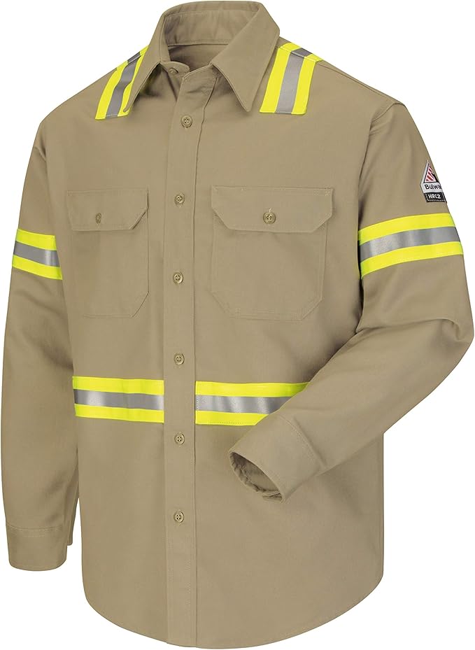 Bulwark FR Men's Midweight Fr Enhanced Visibility Uniform Shirt