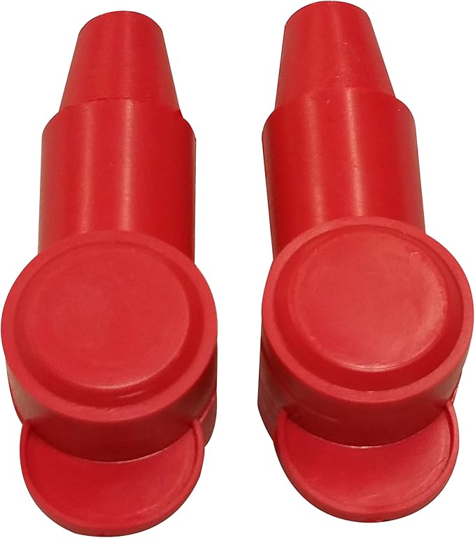 (Red) 5/16" Stud Terminal Cover - Electrical Battery Connection Insulator (2 Pack)