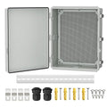 Joinfworld Weatherproof Electrical Box Outdoor Cable Box Enclosure 19.7x15.7x7.9 IP65 PVC Grey Cover Outside Waterproof Enclosure for Electrical Connection
