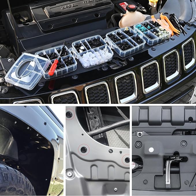 Nilight 845Pcs Car Push Retainer Clips Auto Fasteners Assortment 24 Most Popular Sizes Nylon Bumper Fender Rivets with 10 Cable Ties and Fasteners Remover for GM Ford Lexus Honda Chrysler Mazda