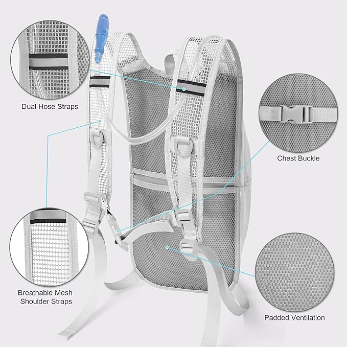 Hydration Backpack - Lightweight Water Backpack with 2L Water Bladder Bag, Running Hydration Vest Backpack for Men Women, Hydration Pack for Hiking, Cycling, Climbing MIYCOO