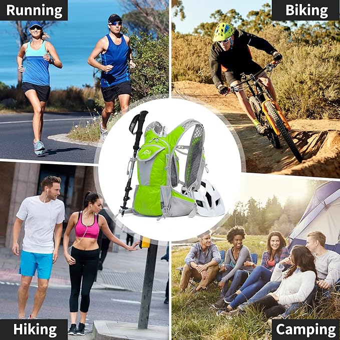 IX INOXTO Hydration Pack Backpack, Lightweight Water Backpack with 2L Hydration Bladder Daypack for Men Women,Running Hydration Vest for Trail Running Hiking Cycling Race Climbing