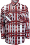 KONRECO FR Shirts for Men 100% Cotton 6.5oz Fire Resistant Lightweight Men's Plaid Work Shirts