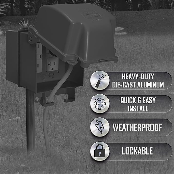 TAYMAC MX7200 RaynGuard Extra Duty Metal Weatherproof in-Use Cover, 2-Gang, Gray