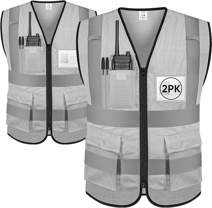 TICONN Reflective Safety Vest High Visibility Class II Mesh Vest for Women & Men Meets ANSI Standards