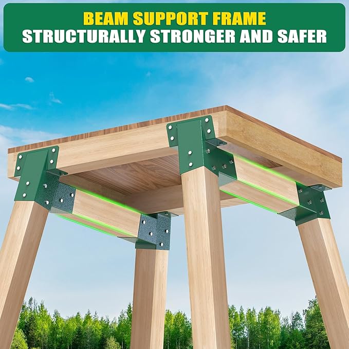 BeneLabel 4Pack Deer Blind Brackets 4x4 Heavy Duty Deer Stand Bracket Compound Angle Brackets for Tree Stand, Raised Platform, Tree House, Swing Set, Deers Station