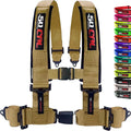 1pc 4 Point Harness for Bucket Seat Push Release 10 Color Harnesses Racing Harness 4 point Race Car UTV, RZR (Gold, 3in)