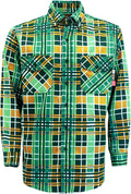 KONRECO FR Shirts for Men 100% Cotton 6.5oz Fire Resistant Lightweight Men's Plaid Work Shirts