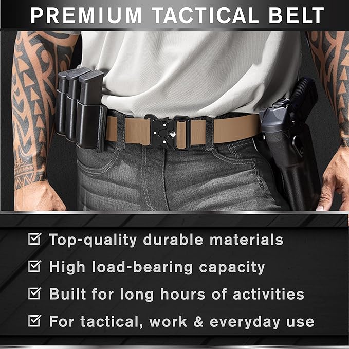 TECEUM Tactical Belt – Heavy-Duty & Quick Release – Military, Work, Rigger, Duty & Utility Belt for Men