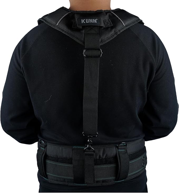 KUNN Tool Belt Suspenders,Heavy Duty 3-Points Padded Construction Work Pouch Suspender for Men with Tool Belt Loops