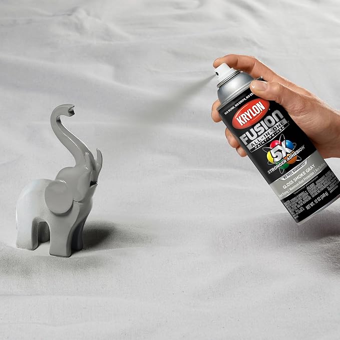 Krylon Fusion All-In-One Adhesive Spray Paint for Indoor/Outdoor Use, 12 oz, Smoke Gray