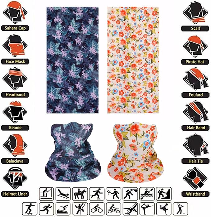 Neck Gaiter Masks Tube Scarf,Seamless Bandanas Buffs Gators,Ourdoor Face Mask Face Covering Multi Headwear