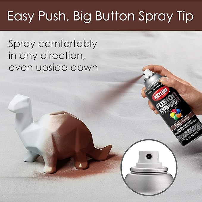 Krylon Fusion All-In-One Adhesive Spray Paint for Indoor/Outdoor Use, 12 oz, Espresso