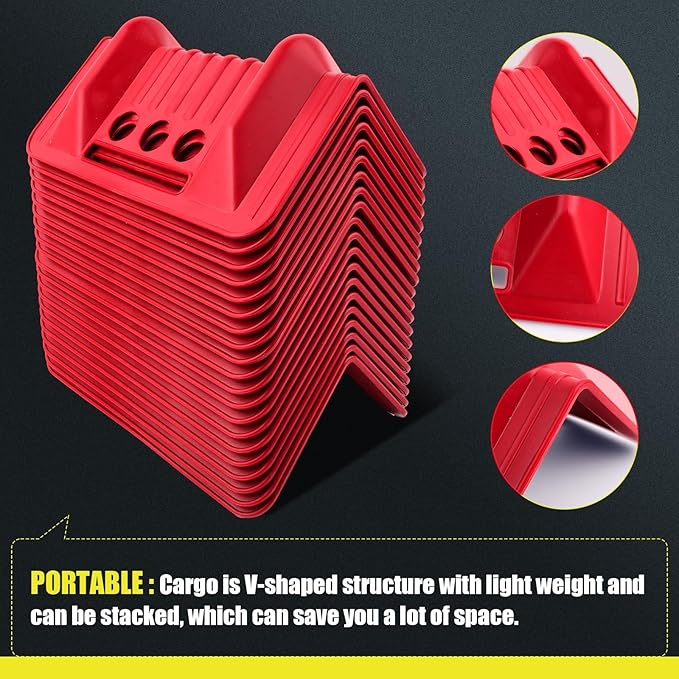 20 Pack Corner Edge Protectors for Cargo Loads, Heavy Duty Tiedown Corner Protector Flatbed Edge Corner Protector Holder Edge Protectors for Pallets,Trailer,Truck