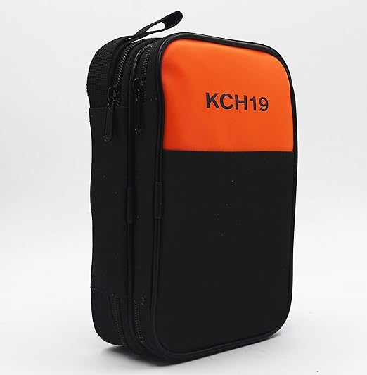 KCH19 Double Layered & Padded Carrying Zipper Case with Wrist Strap Use for Handheld Multimeter,Phase Indicator,Thermometer, Calibrator,Clamp Meter