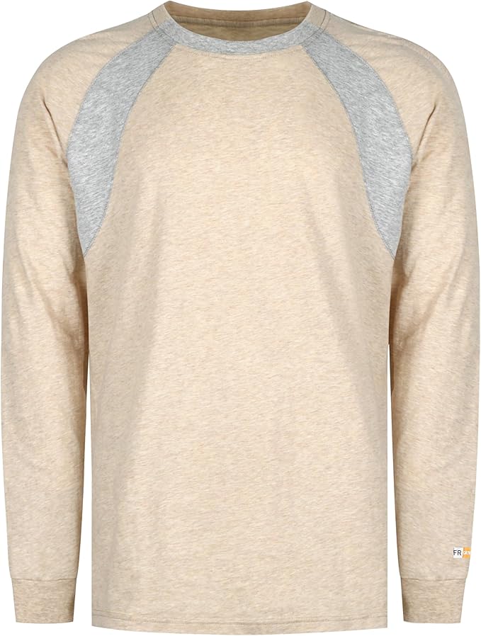 KONRECO FR Shirts for Men Summer Two Tone 4oz Lightweight Flame Resistant/Fire Retardant CAT1 Work T-Shirt Baselayer