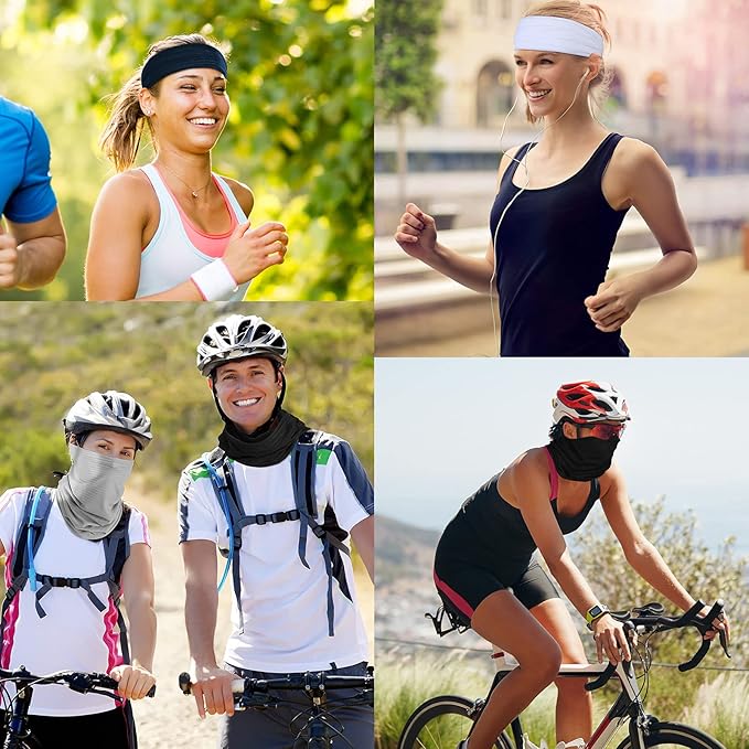 Geyoga Neck Gaiter Bandana Face Mask Summer UV Protection Cooling Breathable Face Mask Neck Scarf Balaclava for Men Women