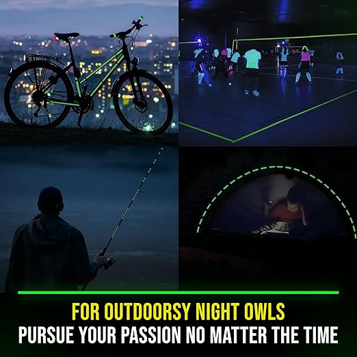 Lockport Glow in The Dark Tape - 15 Ft x 0.5 in - Bright - Rechargeable - Reflective - Glow Tape in The Dark - Halloween Decoration, Christmas Decor, Night Decorations, Home Marking, Stairs, Exit Sign
