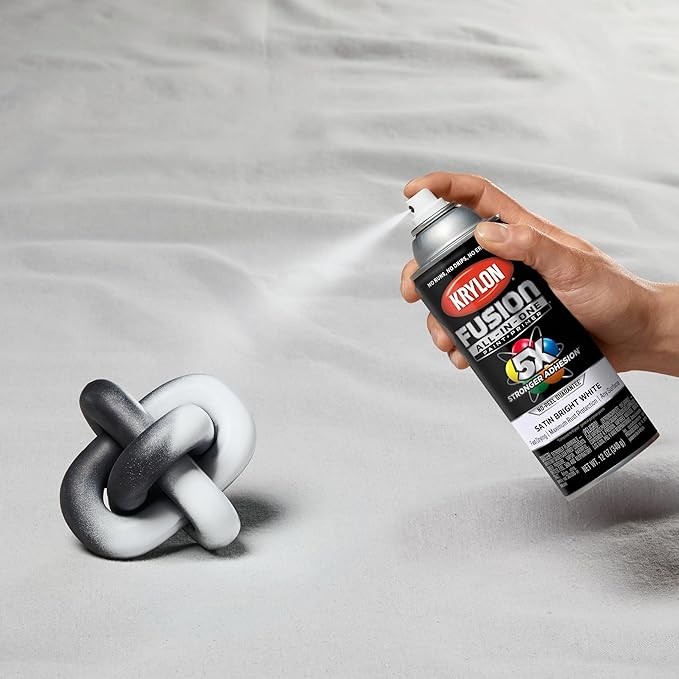 Krylon Fusion All-In-One Adhesive Spray Paint for Indoor/Outdoor Use, 12 oz, Bright White