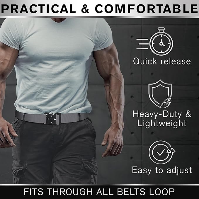 TECEUM Tactical Belt – Heavy-Duty & Quick Release – Military, Work, Rigger, Duty & Utility Belt for Men