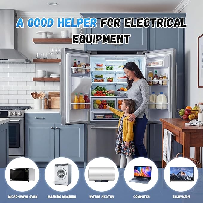BSEED Single Outlet Surge Protector for Refrigerator, Power Surge Protector with Ground Protected Light Indicators, Adjustable Voltage Protector for Washing Machine, TV and Freezer, 15A, 120V,2 Pack