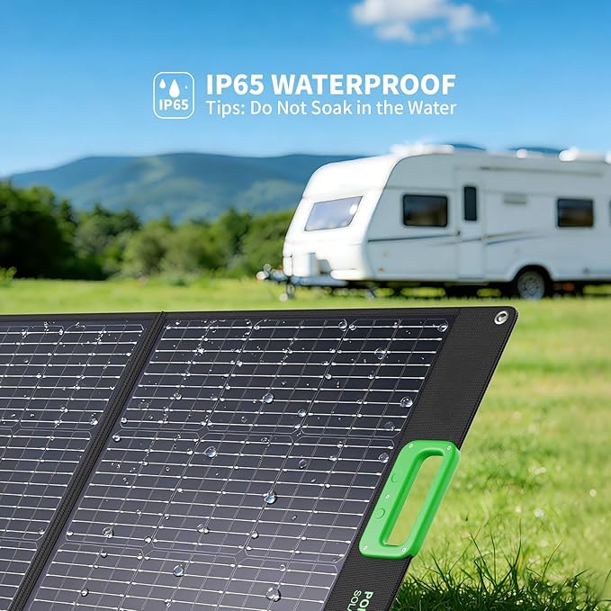 100W Portable Solar Panel for Power Station Generator, 23.5% High Efficiency ETFE 18V Foldable Solar Charger with High-Efficiency Battery Charger for Outdoor Camping RV Trip Offgrid