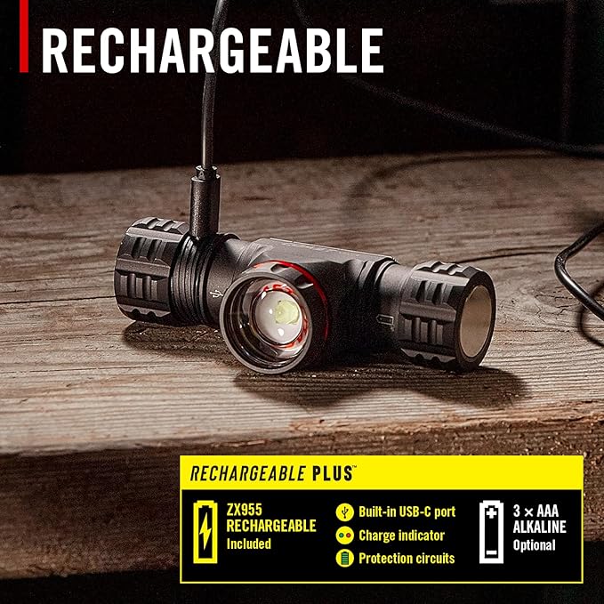 Coast® XPH34R 2700 Lumen USB-C Rechargeable-Dual Power LED Headlamp withPURE Beam® Twist Focus™ and Magnetic Base