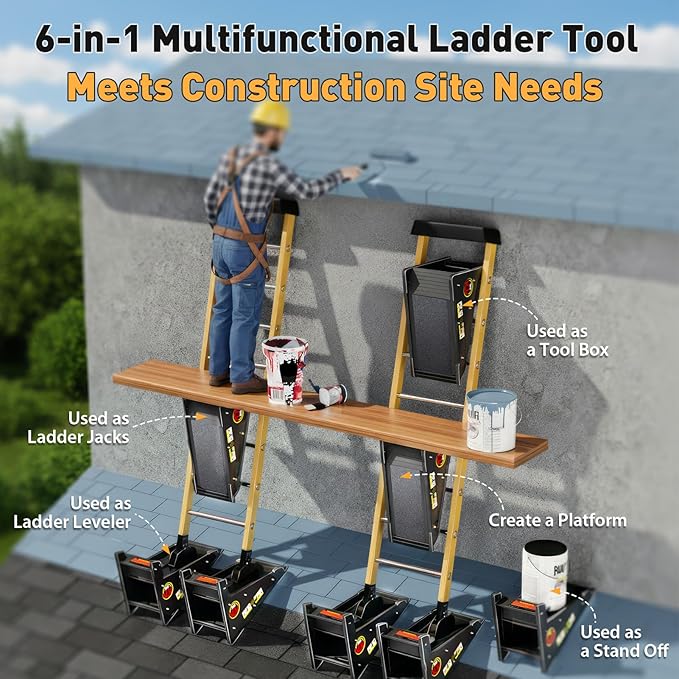 Ladder Leveler,Roof Leveler Tool, Ladder Stabilizer,Roof Leveling Tool,Stable Platform for Uneven Surface