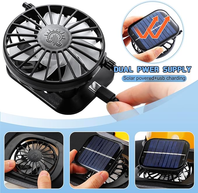 1 Set Sun Hard Hat Shade Full Brim Hard Hat Sun Visor with Solar Fans and Neck Sunshade Cover UV Reflective Strap Arm Sleeves Summer Protection Accessories