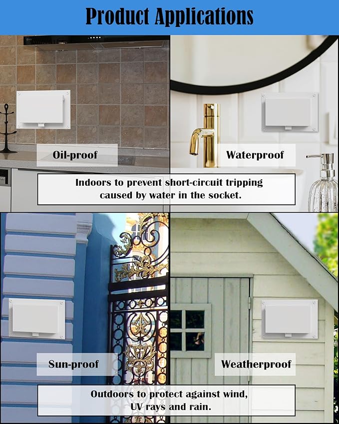 Type 3r Enclosure Cover, DBHW-1 Outdoor Outlet Cover for Wet Locations (Horizontal), Electrical Box Replacement Cover for DBHS1W/DBHR1W/DBHM1W/DBHR141W in Box Electrical Outlet Box - White(1-Pack)