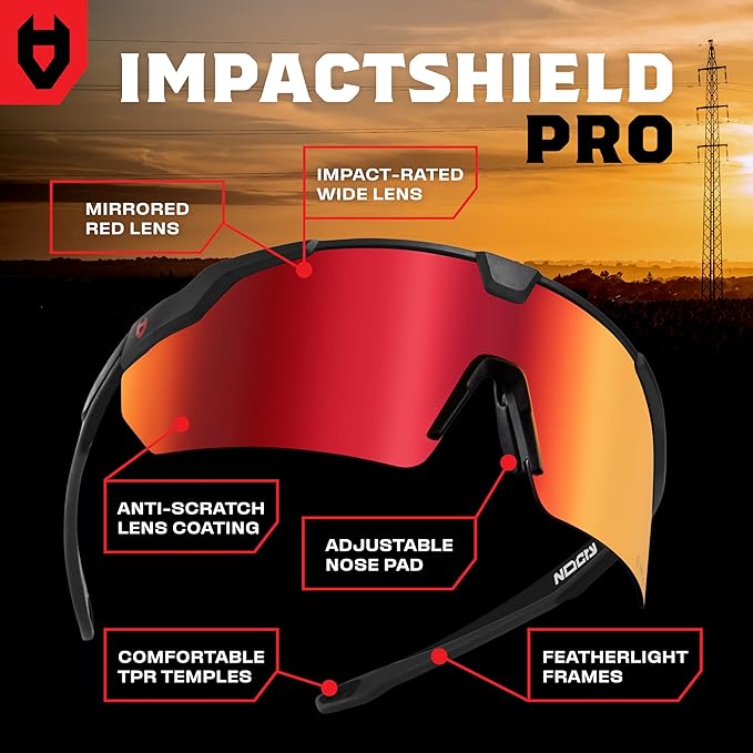 NoCry ANSI Z87 Sunglasses For Men or Women with Anti-Scratch and 100% UV Protection — High Contrast Lens Tinted Safety Glasses for Men — Perfect Z87 Safety Glasses or Safety Sunglasses