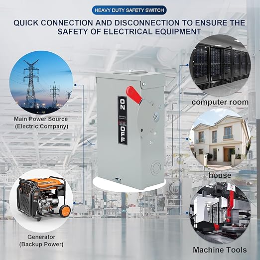 2P 60Amp 120V/240V General Duty Safety Switch，Disconnect Switches Box，Quick Disconnect Safety Switch