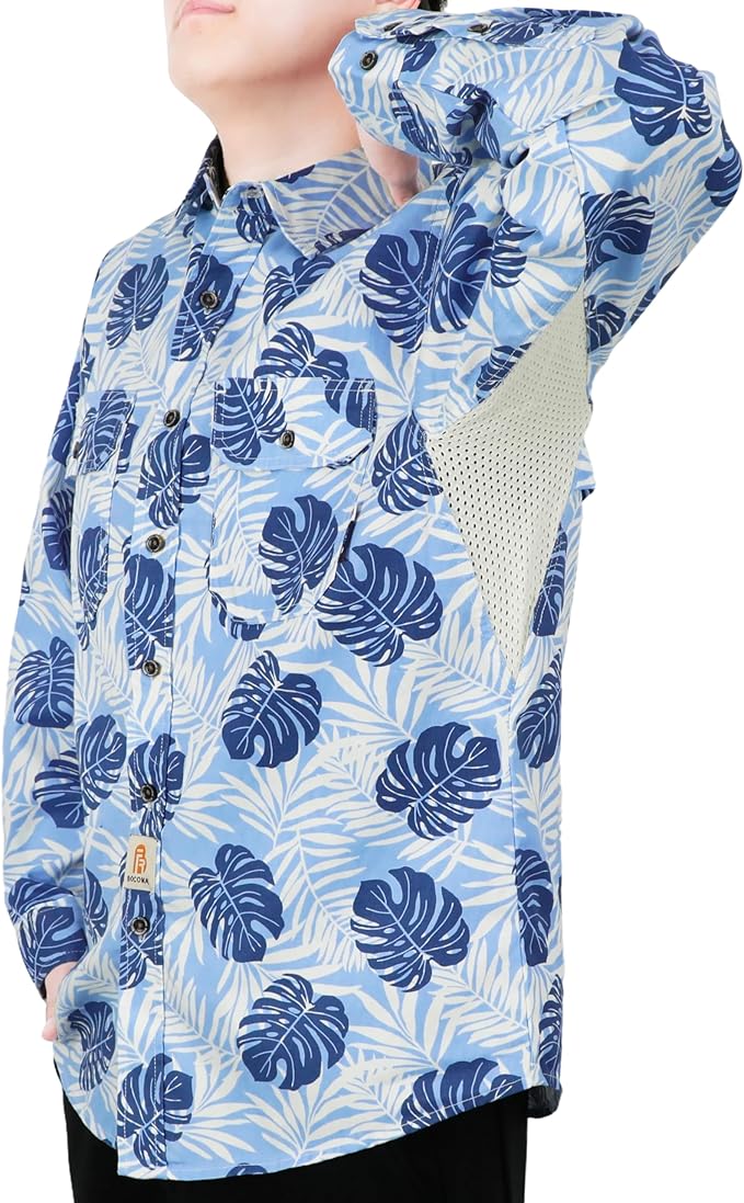 BOCOMAL FR Shirt for Summer Lightweight Vented Mesh Back and Underarm Breathable Flame Resistant Welding Button Down Shirts