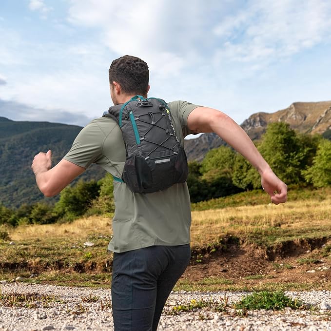 Lightweight Hydration Backpack, Running Backpack with 2L Water Bladder, Hydro Water Daypack for Cycling Hiking Rave for Men Women