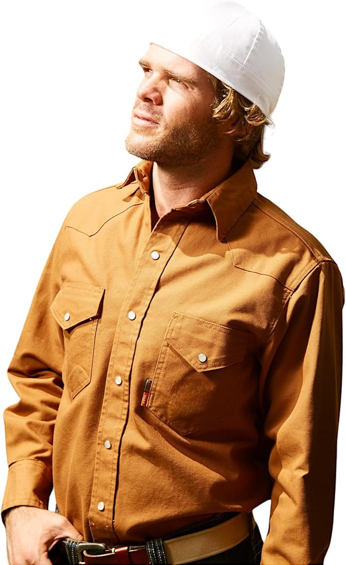 Rasco FR Duck Snap Shirt Western Yoke, Premium Fabric, NFPA 2112 & 70E Compliant