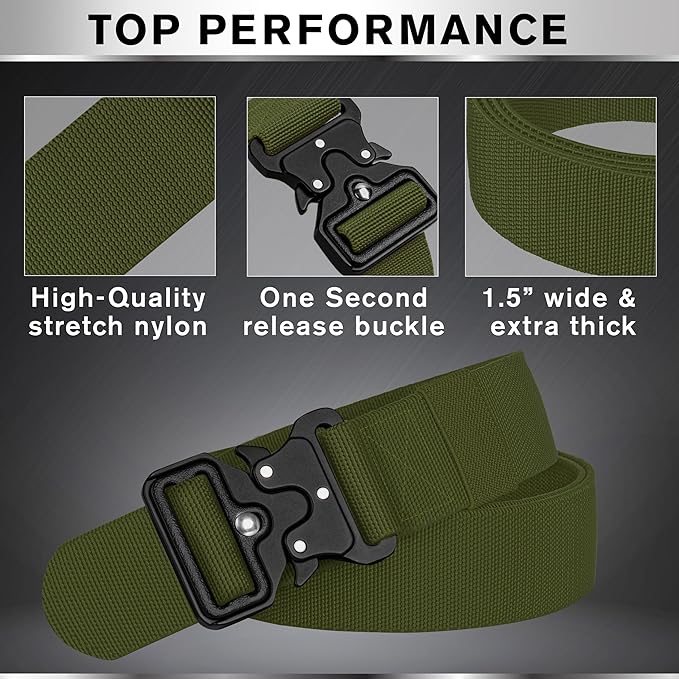TECEUM Tactical Belt – Heavy-Duty & Quick Release – Military, Work, Rigger, Duty & Utility Belt for Men