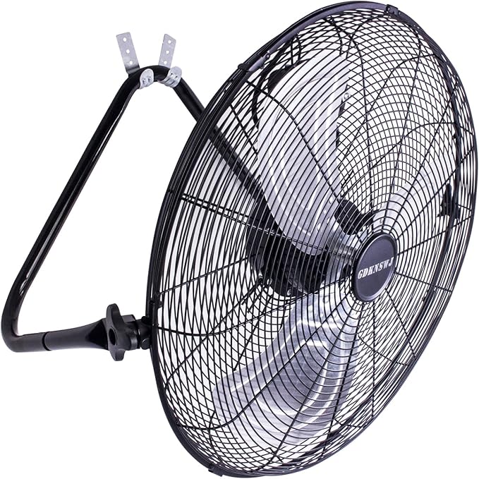 High Velocity Floor Fan - 20 Inch 3 Speeds Heavy Duty Metal Industrial Fan with Wall-Mounting System, 360 Degree Tilt, and Quiet Operation for Home, Office, Warehouse and Factory Use