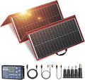 DOKIO 300W Portable Foldable Solar Panel Kit, Compact 19.3x37.4in Design 15.2lb with Standalone Controller and USB, Monocrystalline Charger for 12V Batteries, Power Stations, RV Camping Emergency Use