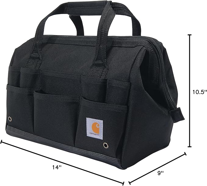Carhartt Onsite Tool Bag, Durable Water-Resistant, Tool Storage Bag, Heavyweight, 14-Inch 26 Pocket, Black
