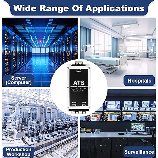 AC 110V 20A Dual Power Automatic Tranfer Switch,Two Ways 0.015S High Speed Tranfer Switch, ATS Auto Transfer Switch