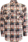 KONRECO FR Shirts for Men 100% Cotton 6.5oz Fire Resistant Lightweight Men's Plaid Work Shirts