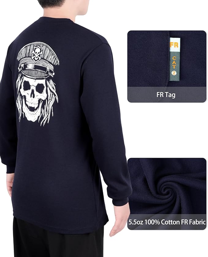 KONRECO FR Shirts for Summer Flame Resistant Shirt 5.5oz Light Weight CAT2 Henley Shirts