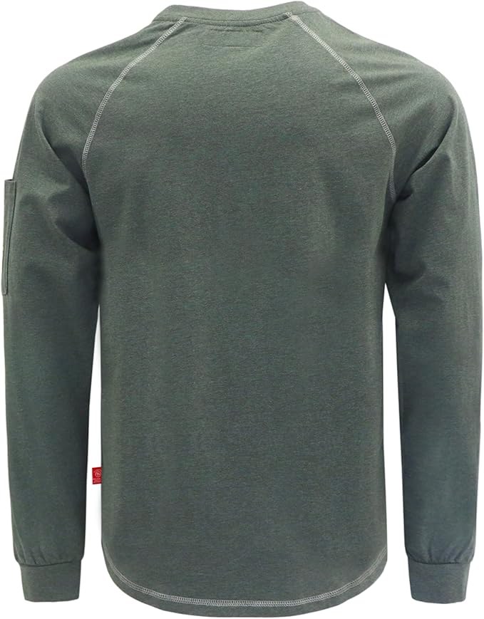 BOCOMAL FR Shirts Heather Series 6oz Flame Resistant T Shirt NFPA2112 CAT2 Fire Retardant Crew Work Shirt